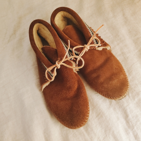 shearling lined moccasins